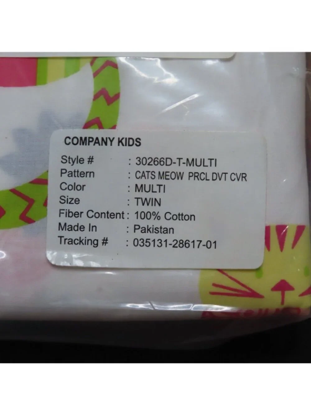 Company Kids Cats Meow Standard Pillow Sham TWIN Duvet Cover Kitten Percale NEW